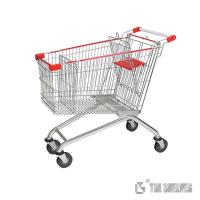 Quality 4 Wheels Steel Shopping Cart Trolley 100L for Supermarket Chrome Surface for sale
