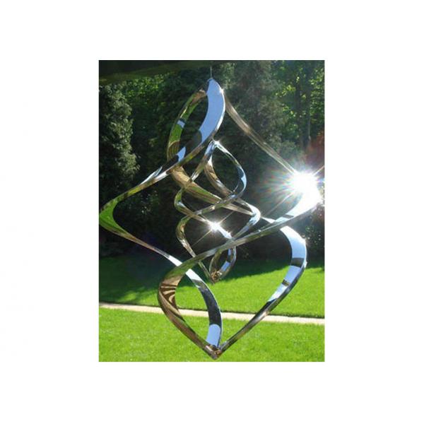 Quality Contemporary High Glossing Mirror Stainless Steel Sculpture Kenitic Wind Sculpture for sale