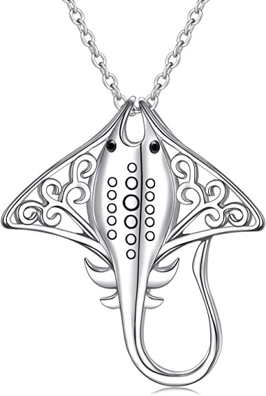 China Lady tree 925 Sterling Silver Stingray Necklace Manta Ray Turtle Dolphin Charm factory