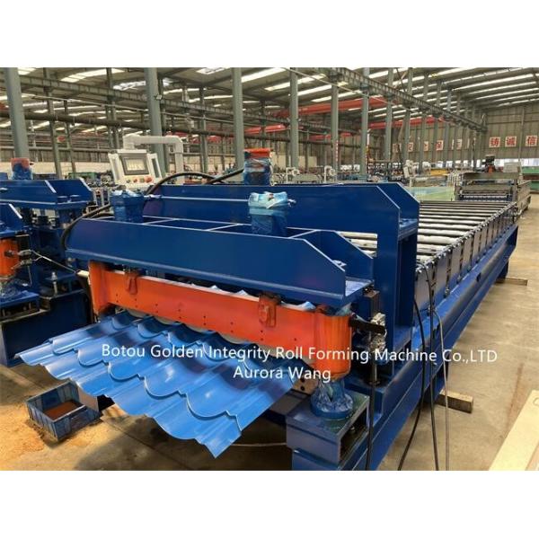 Quality 5.5Kw Glazed Tile Roll Forming Machine Automatic PLC Detla System for sale