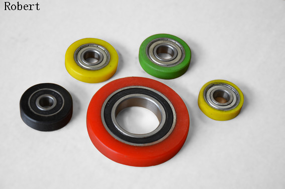 Quality Heavy Duty Small Polyurethane Roller Wheels With Aluminum Center Assemble Ball Bearing for sale