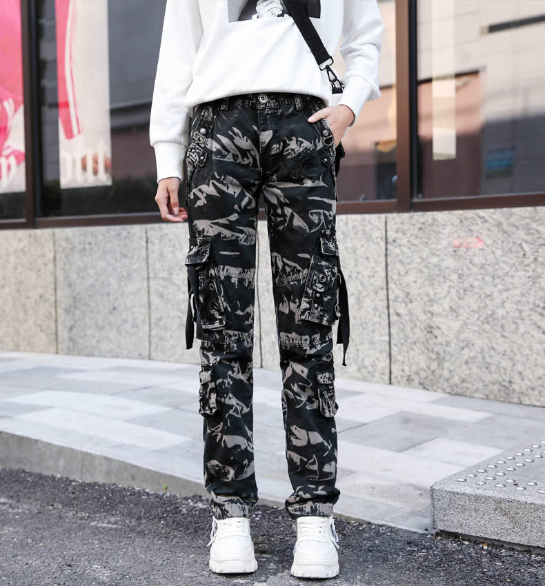 China                  Wholesale Fashion Ripped Jeans Womens Denim Pants Side Pocket New Trouser Pant for Woman Cargo Pant Jeans              factory