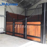 China Horse Stable stall Panel in Hot Dipped Galvanised with black wood factory