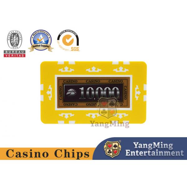 Quality Baccarat Texas Casino Table Customized ABS Clay Poker Chip Set With Film Design for sale