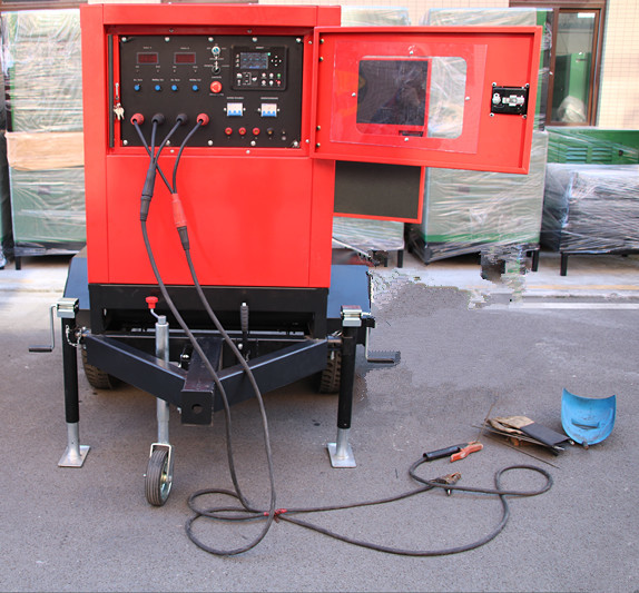 Quality Perkins Engine Diesel Welder Generator 10A - 500A DC Current MMA / TIG Mobile Trailer Type for sale