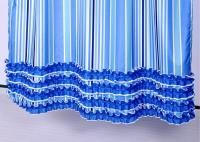 China Colorful Ruffle Bathroom Shower Curtains Waterproof Thickening 100% Polyester factory