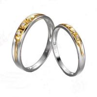 China 18K White Gold Yellow Gold Diamonds Wedding  Couple Ring  (GDR010) factory