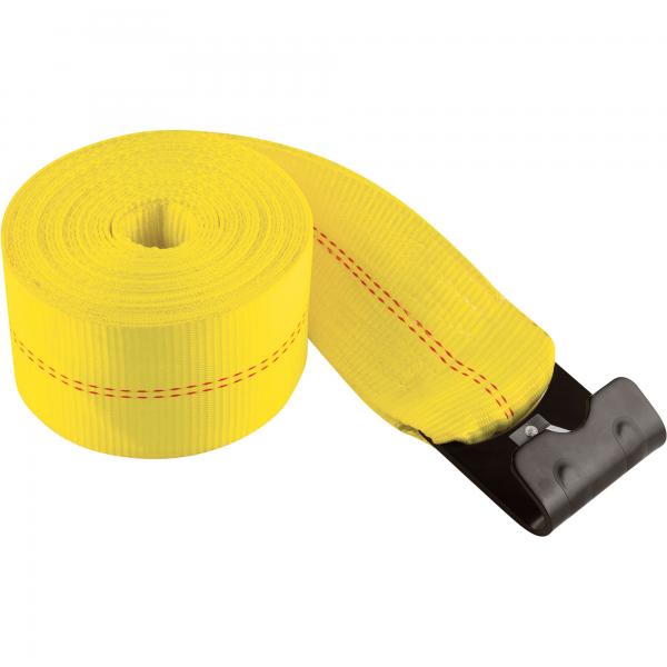 Quality 4 Inch Winch Strap With Flat Hook Heavy Duty Ratchet Strap WLL 5400lbs Flatbed for sale