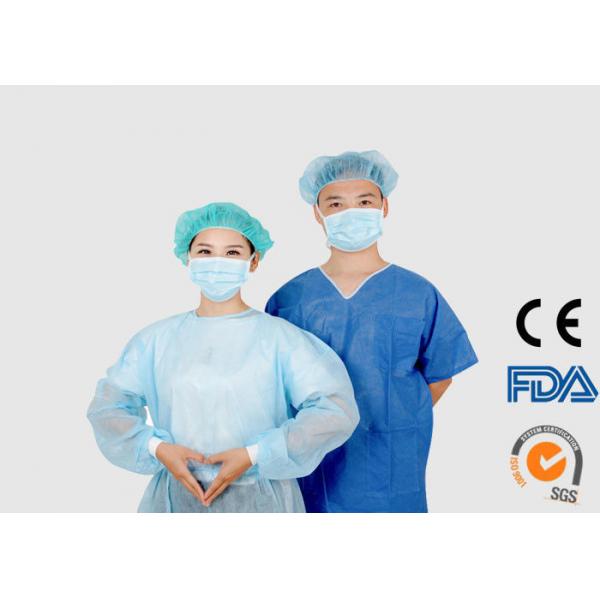 Quality Eco Friendly Medical Isolation Gowns , Unisex Blue Disposable Coveralls for sale