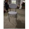 China Elegant Iron Metal Base Baby Pink Fabric Dining Chair for Home Restaurant Hotel factory