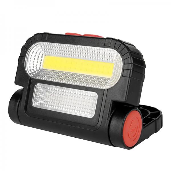Quality Battery Powered Handheld LED Work Light 9.9x2.9x7.1cm Mini Work Light 180lm Waterproof Stand Hook Red Warning for sale