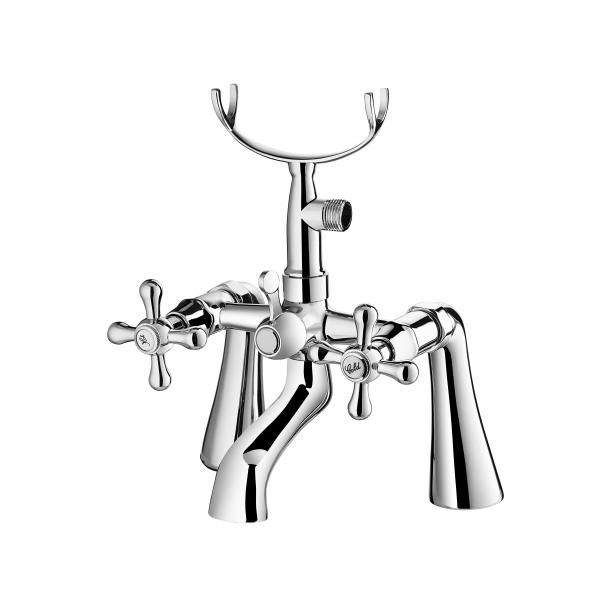 Quality Anticorrosive Two Handle Faucet 2 Hole Mixer Tap Basin With Shower Bracket for sale
