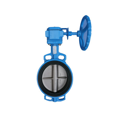 Quality 316SS Disc 410SS Stem Wafer Butterfly Valve DN100 Dual Drilled Cast Iron Body for sale