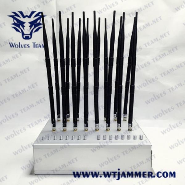 Quality 3G 4G 16 Antennas Adjustable Signal Jammer 50m GPS WIFI for sale