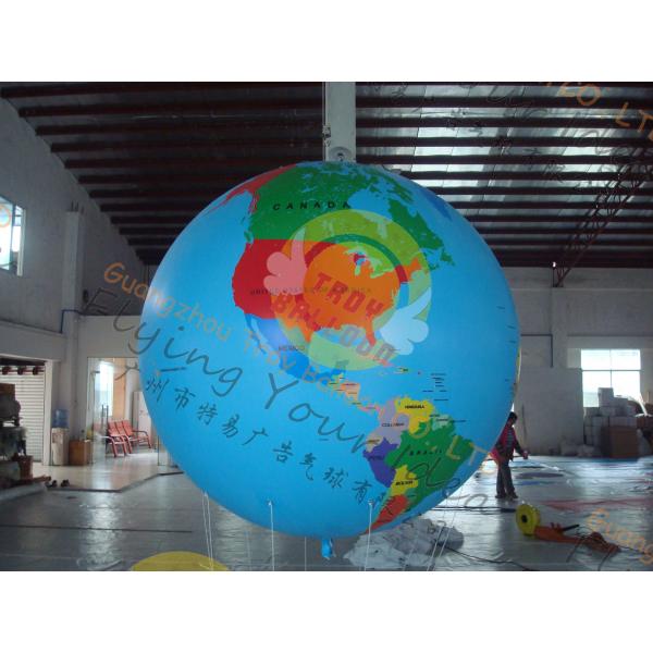 Quality Custom 5m PVC Durable Inflatable Globe Ball Helium For Tade Show for sale