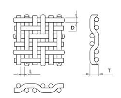 Standard Type of Stainless Steel Twilled Weave Square Hole Wire Mesh