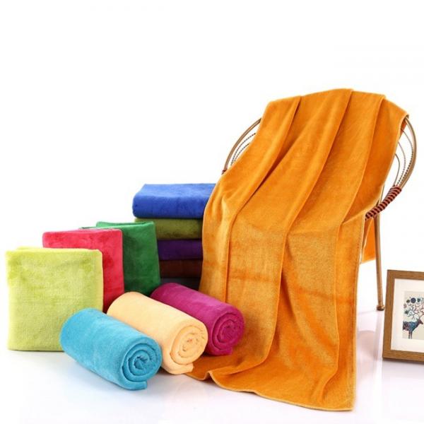 Quality Luxury Fluffy Microfibre Bath Towel For Sports Orange Blue Black for sale
