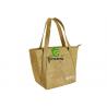 China Portable Waterproof Brown Paper Bags , Strong Washable Paper Tote Bags factory