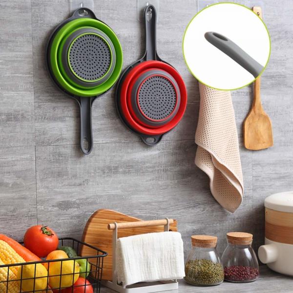 Quality Washable Pasta Silicone Collapsible Colander Strainer Silicone Kitchen Utensil for sale