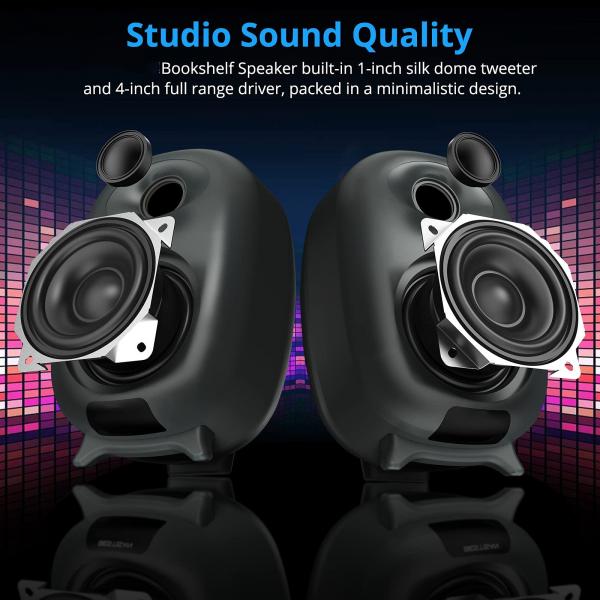 Quality Three Equalizer Mode Powered Wireless Bookshelf Speakers Metal Grey Color For TV for sale