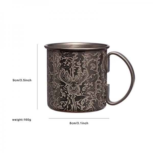Quality Baroque Style Stainless Steel Wine Glass Shock Mule Mug For Business Gifts for sale