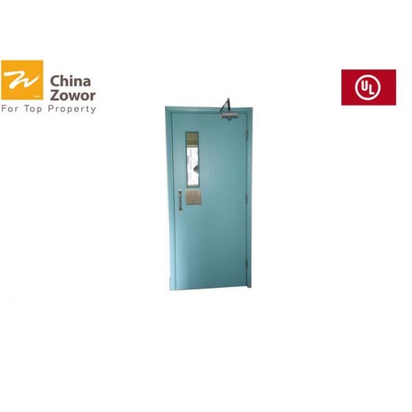 Quality UL/BS standard, gray 90FD Fire Door with window/escape lock color can be customized for sale