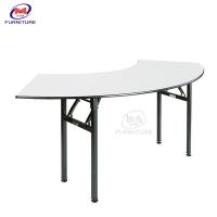 China Foldable Half Moon Hotel Banquet Table PVC Plywood combination factory