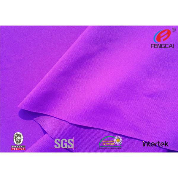 Quality Bleach White Teansparent Nylon Elastane Fabric , Purple Nylon Spandex Material for sale