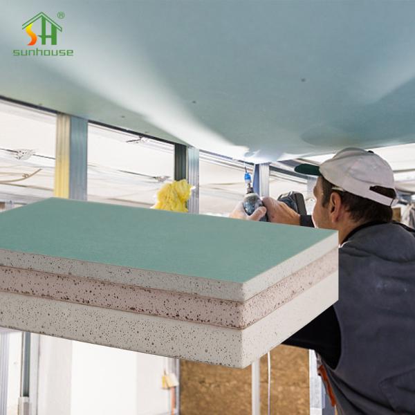 Quality 15mm 4x8 Water Resistant Plasterboard For Internal Wall Partition for sale