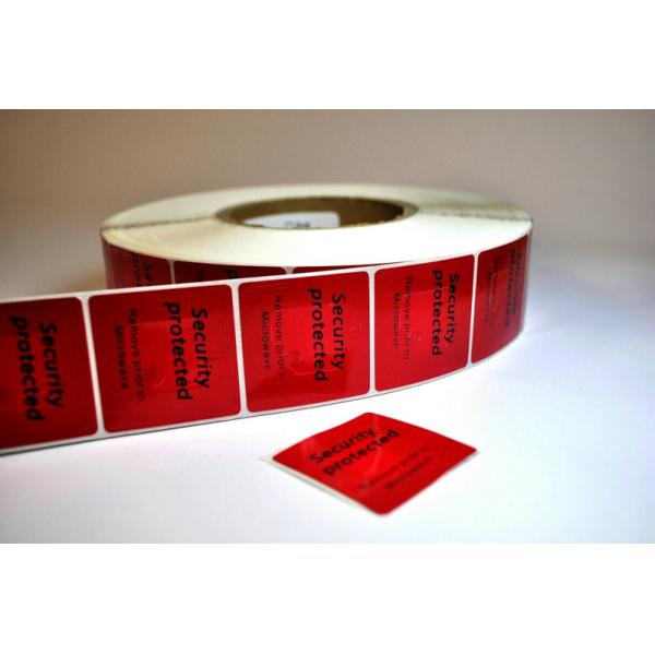 Quality EAS RF Security Labels Aluminum Hot Melt Adhesive / Rubber-Based For Frozen Products for sale