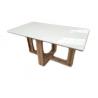 China Y Shape Wide Bar Wooden Leg Rectangular Marble Dining Table factory