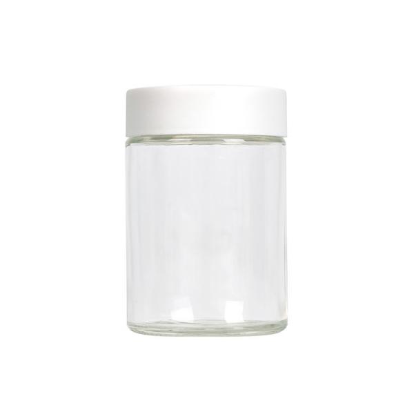 Quality Clear Hemp Flower Glass Weed Jar Wide Mouth 5oz Lead Free for sale