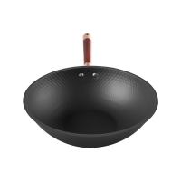 China Die Casting Mineral Iron Pan 32cm Induction Carbon Steel Wok 2.5kg for sale
