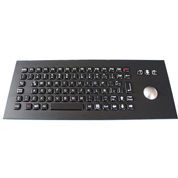 Quality Black Industrial Customized Stainless Steel Keyboard With Trackball 86 Keys for sale