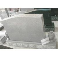 China Curve Funeral Monuments Granite , Upright Tombstones And Headstones With Vase factory