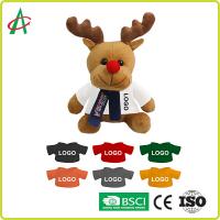 China CPSC 20cm High Red Nose Reindeer Stuffed Animal With T Shirt And Scarf factory