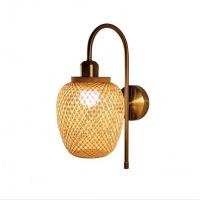 China Nodic Woven Bamboo Rattan Wall Lights For Bedroom Living Room Decoration factory