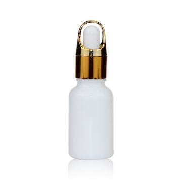 Quality 15ml Oil Dropper Glass Bottle Empty White Porcelain Cosmetic Containers for sale