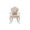 China Luxury Chairs of Ivory White in wooden for Dining room Furniture sets Armchair by Leather upholstered Classic design factory