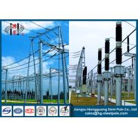 Quality 500KV Galvanized Substation Switchyard Structures Tubular , Tapered for sale