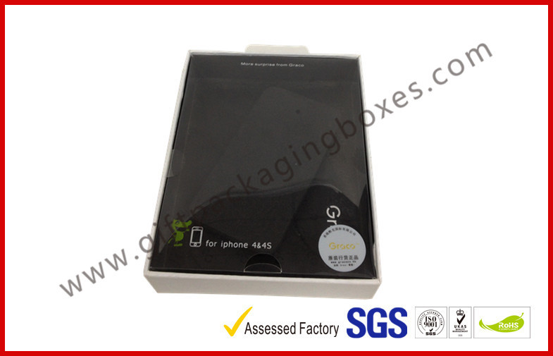 China Grey Board Gift Packaging Boxes with Clear 0.4mm PVC Transperent Cover for IPhone / Ipad Mini Case for sale