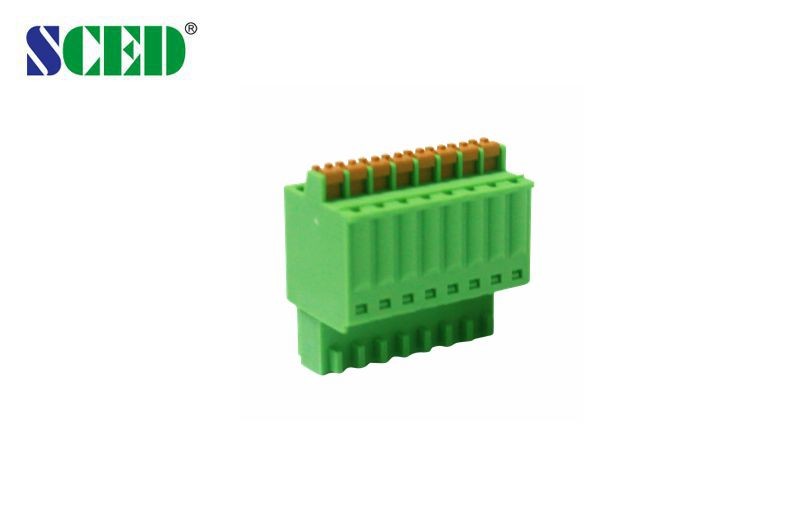 China 2 - 24 Number Of Contact Female Pluggable Terminal Blocks Spring Connector factory
