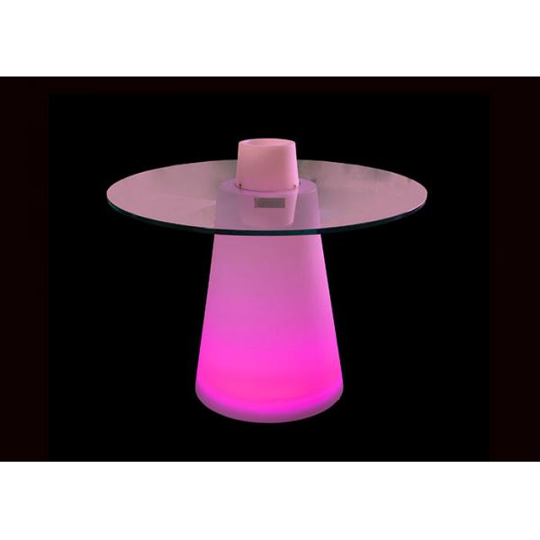 Quality Colors Changing Glass Top LED Cocktail Table High Standing Poseur Bar Club Use for sale