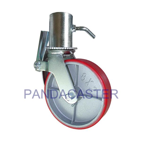 Quality Red 200mm 8 Inch Caster Wheel Scaffolding With Hollow Tube for sale