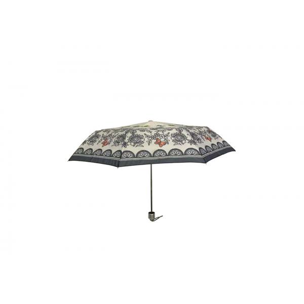 Quality 21 Inch 8 Ribs Flower Foldable Umbrella Polyester / Pongee Fabric Customized Logo for sale