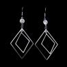 China Custom Made Silver Cubic Zirconia Earrings Jewelry With Logo Printed factory