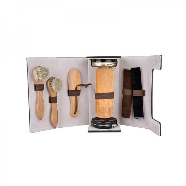 Quality OEM Antifouling Leather Shoe Care Kit Shine Brush Tool Multifunctional portable box for sale