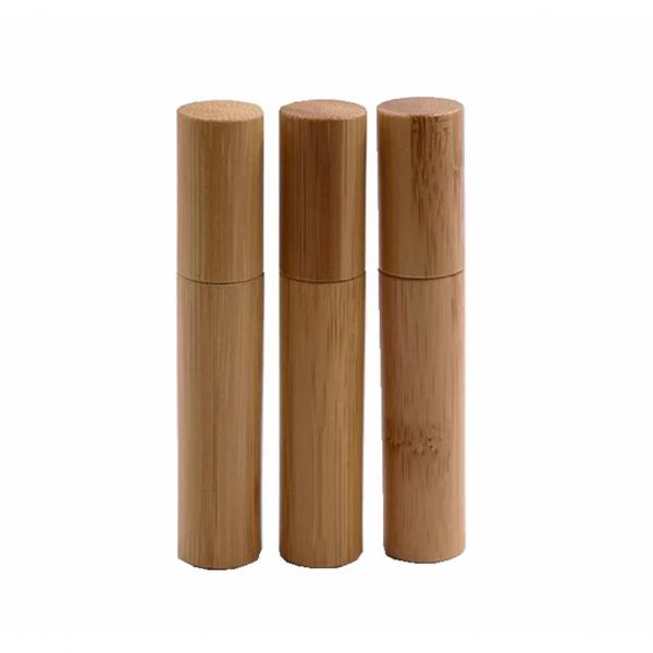 Quality Bamboo Roll On Perfume Bottles Engraving Surface With Stainless Steel Ball for sale