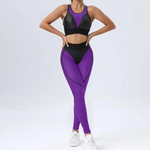 New Women Fitness Sportswear Workout Clothing Peach Hip High Waist Two Pieces Gym Leggings Yoga Set 2023