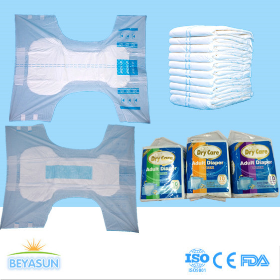 Quality PE Film Cover Thick Extra Absorbent Adult Disposable Diapers Printed / Chemical Free for sale